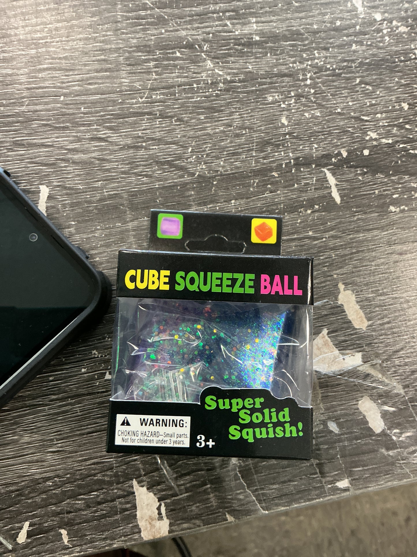 Cube squeeze ball