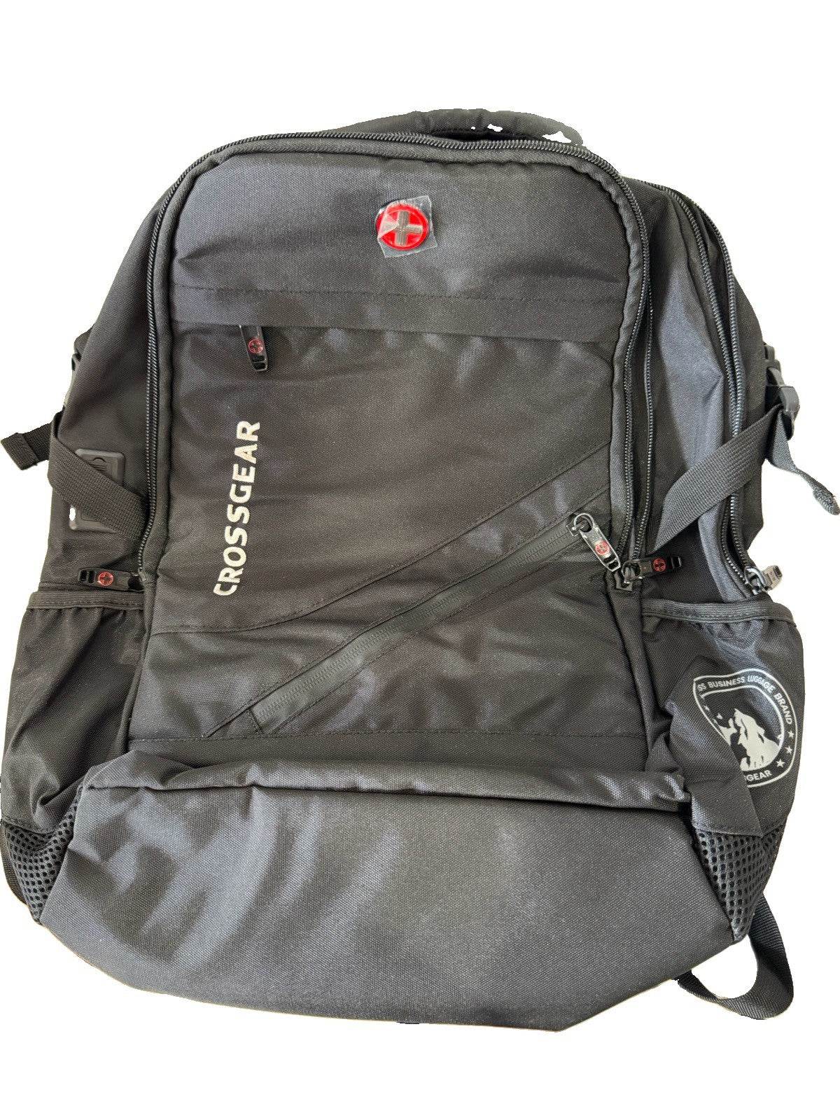 Swiss Cross Grear Large Black Pack With Built In Usb Black Multipocket