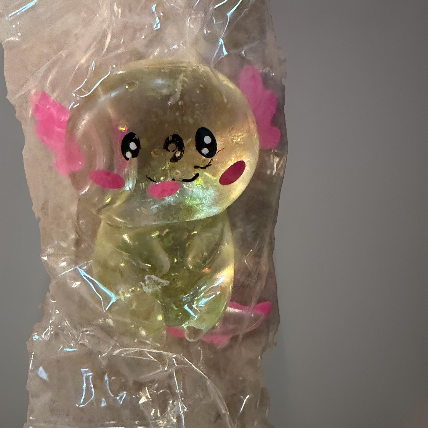 Small 2-3 inch Glitter Axolotl squishy viral Toy -pink New QUICK SHIP