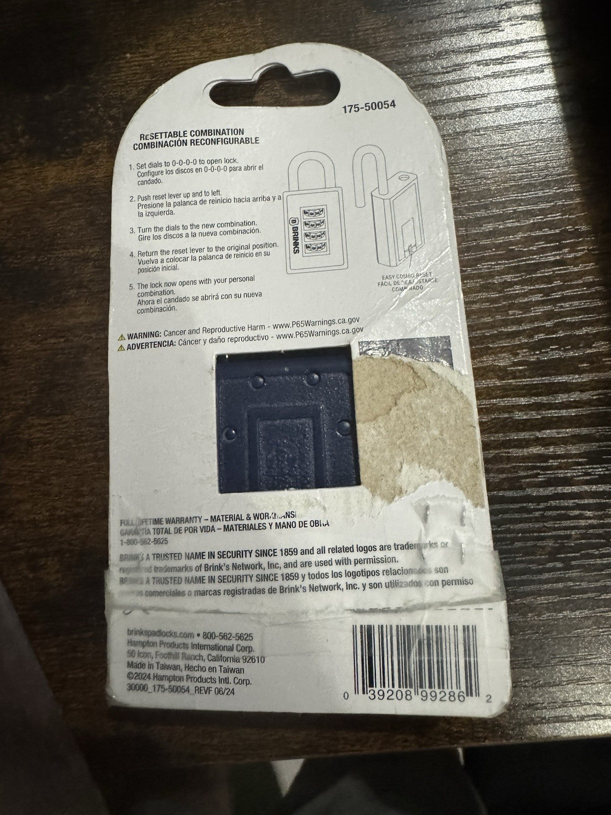 BRINKS - 40mm 4-Dial Resettable Sports Padlock - Zinc Die-Cast 40 mm, Navy