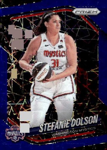 2025 Panini Prizm WNBA #112 Stefanie Dolson Blue Velocity Prizms
