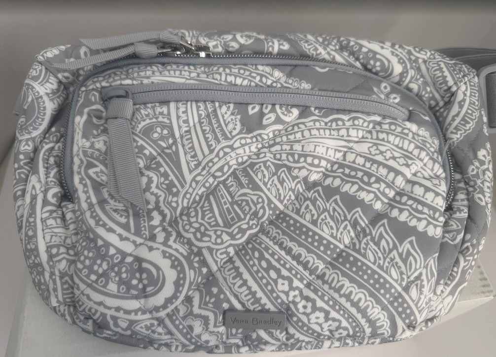 Vera Bradley Large Belt Bag / Grand Sac Banane (Cloud Gray Paisley)