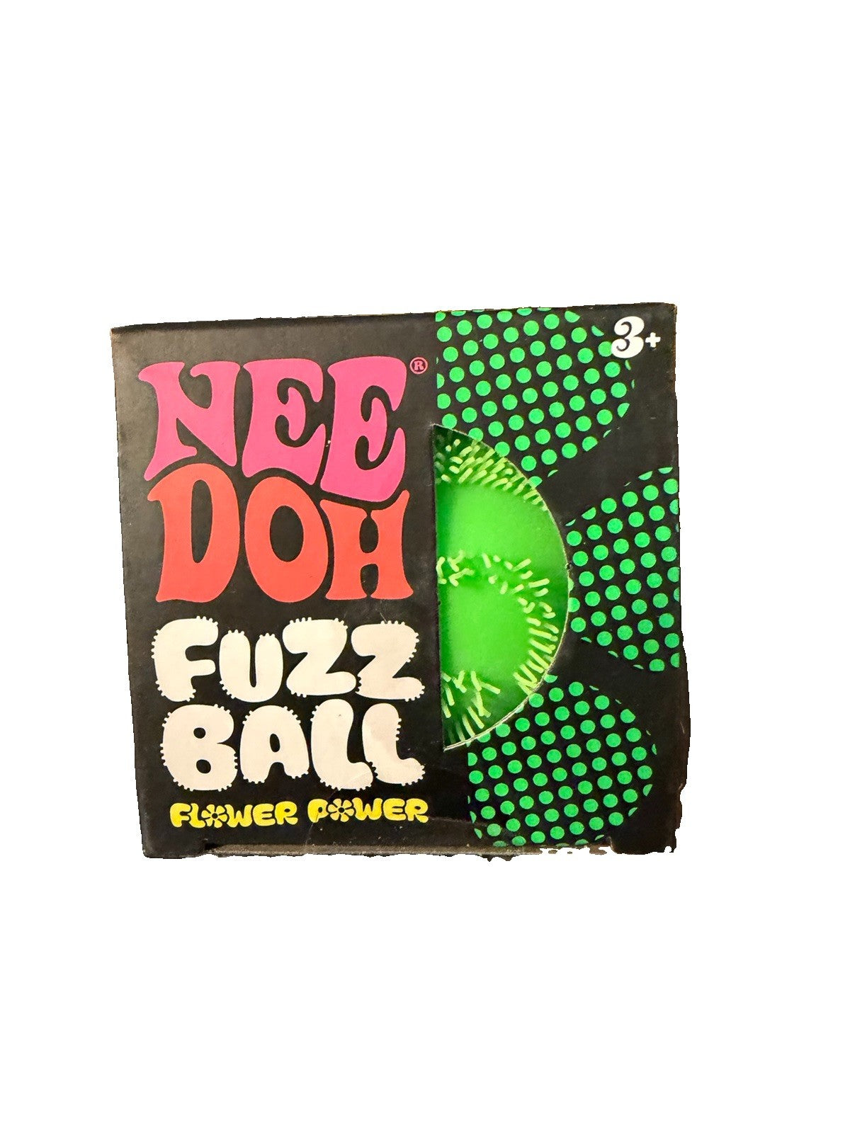 GREEN Needoh FUZZ BALL Flower Power Nee Doh NEE-DOH Fuzzball 100% AUTHENTIC USA