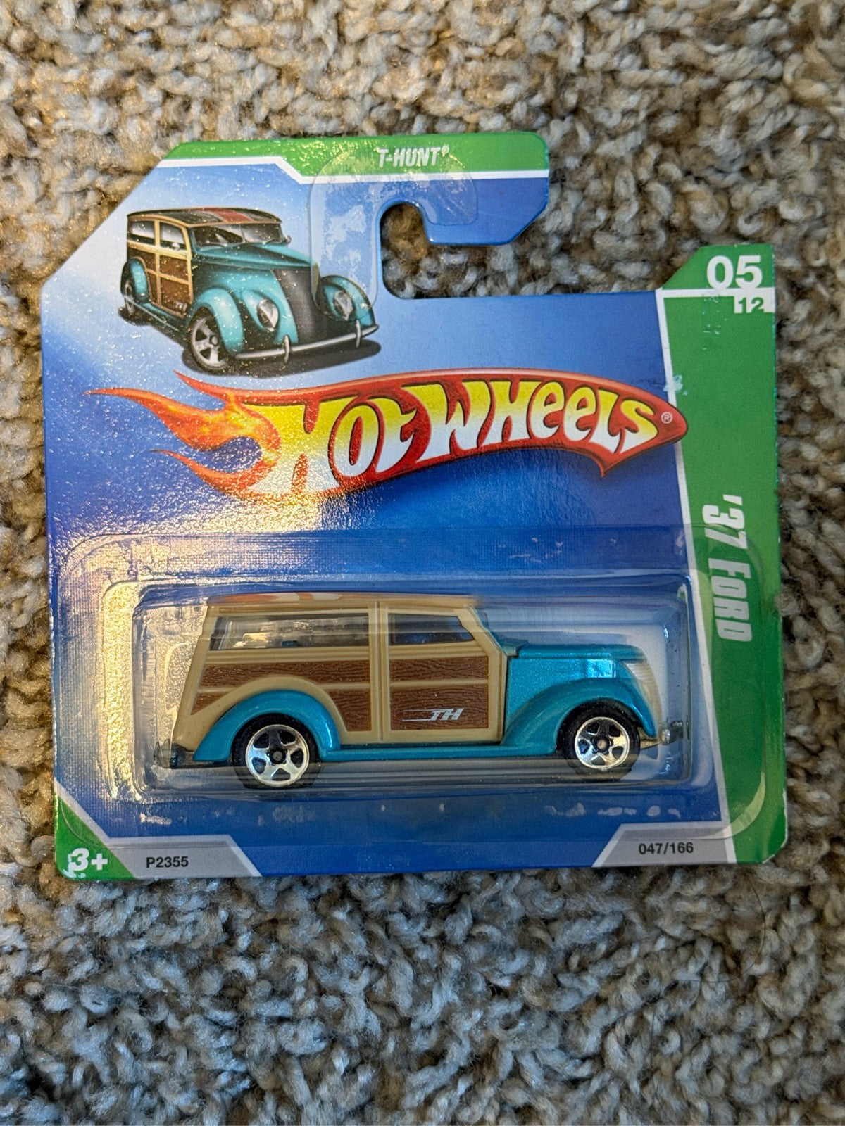 2009 Hot Wheels Treasure Hunt 37 Ford Woodie Teal 5/12 Collector #47