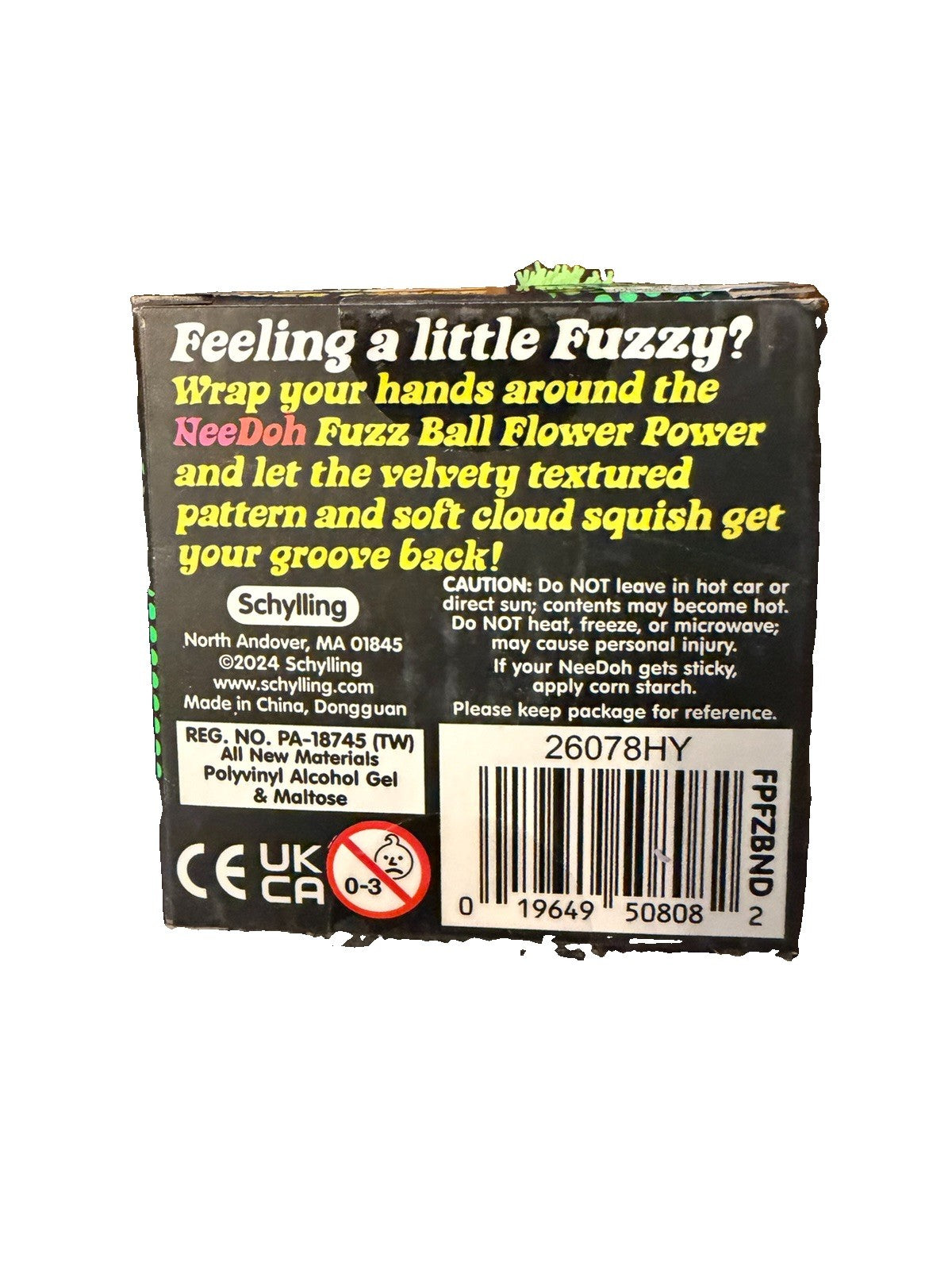 GREEN Needoh FUZZ BALL Flower Power Nee Doh NEE-DOH Fuzzball 100% AUTHENTIC USA