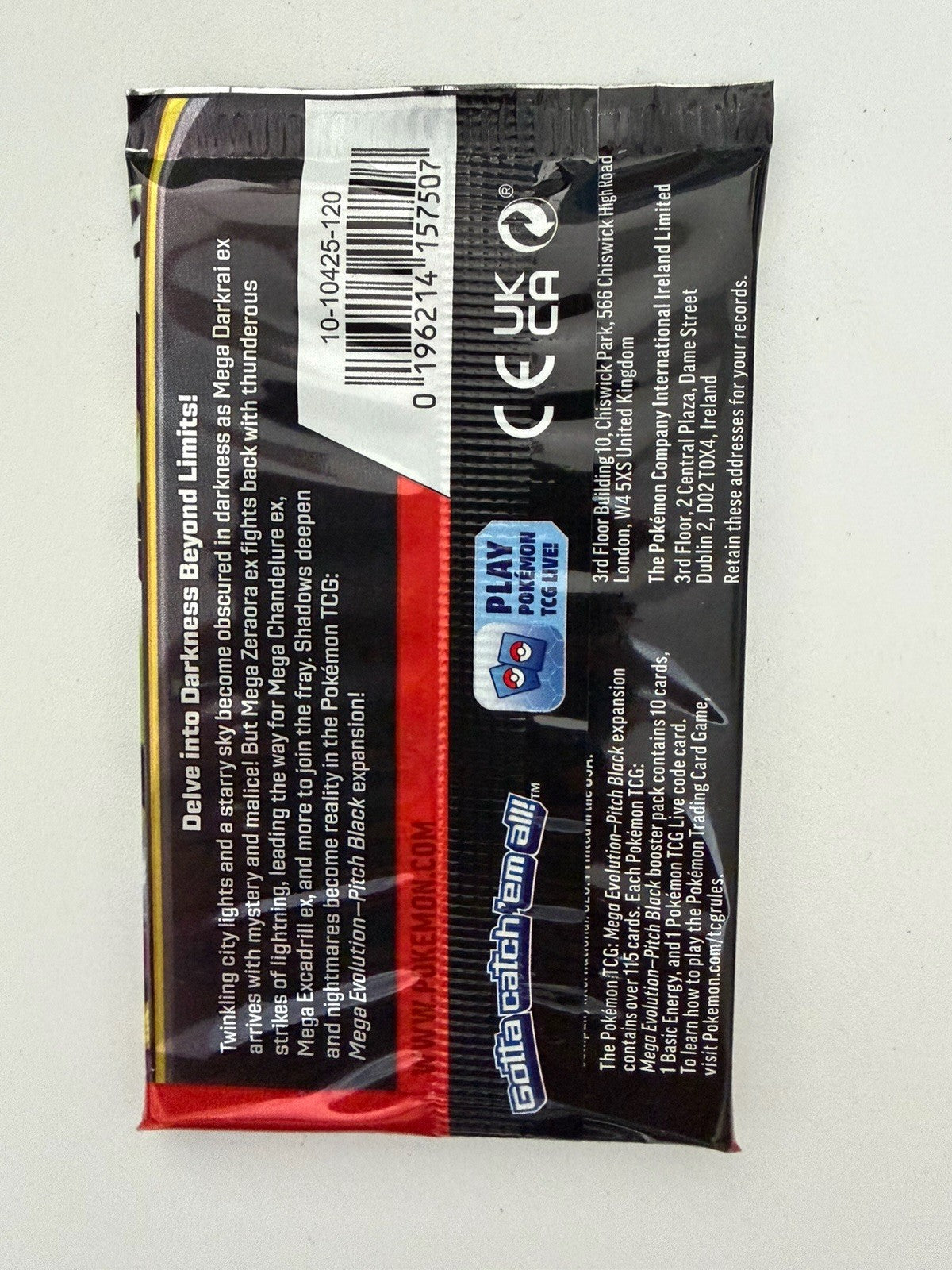 Pokémon Mega Evolution Pitch Black Booster Pack 10 Cards Random Pack Art