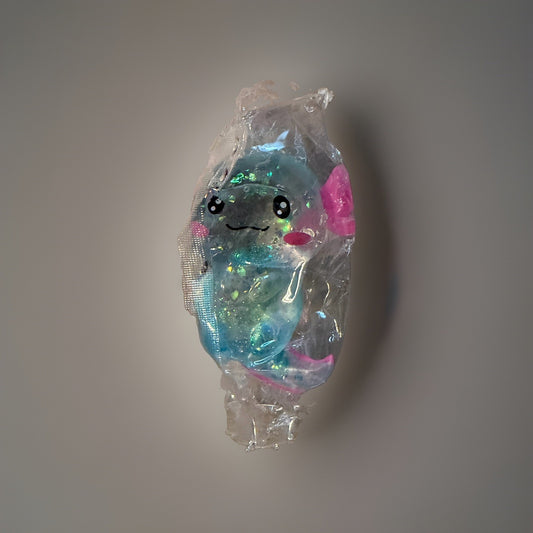 Small  2-3 inch Glitter Axolotl squishy viral Toy -pink New QUICK SHIP