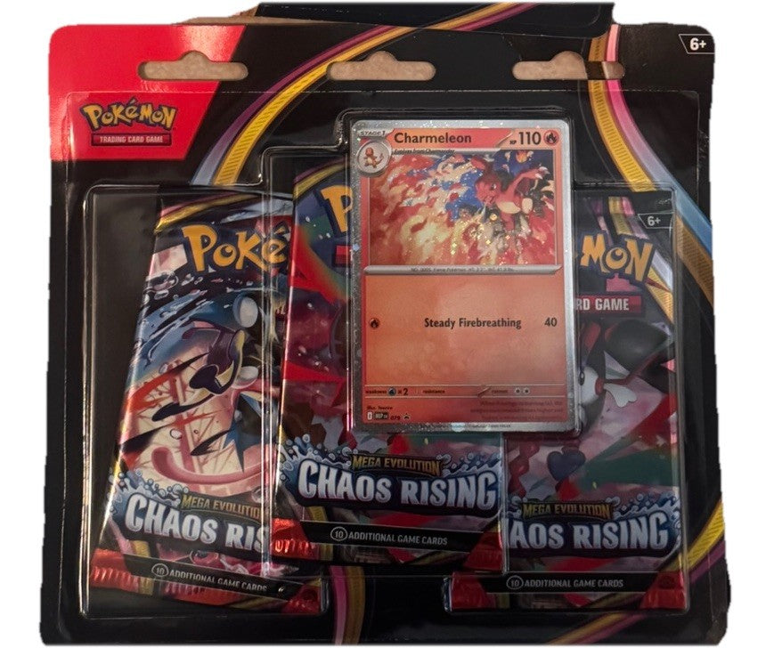 Pokémon TCG: Mega Evolution - Chaos Rising 3-Pack Blister with Charmeleon Promo