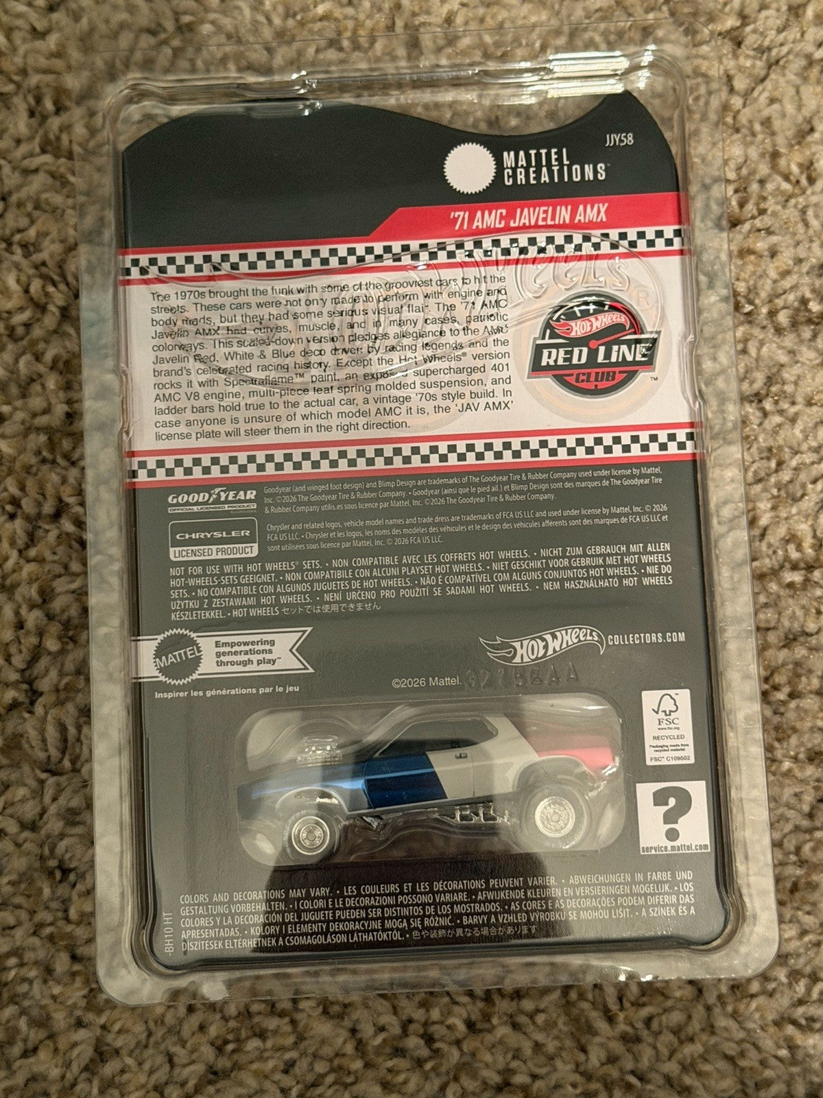 Hot Wheels RLC Exclusive ’71 AMC Javelin AMX JJY58 Brand New