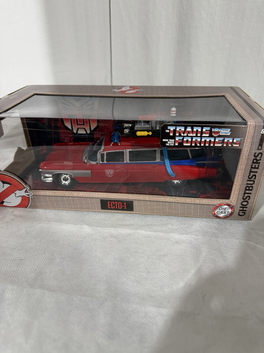 Jada Ghostbusters x Transformers Mashup 1:24 Scale Ecto-1 Die-Cast Vehicle