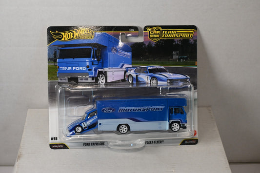 Hot Wheels Team #88 Ford Capri GR5 & Fleet Flyer JHX89