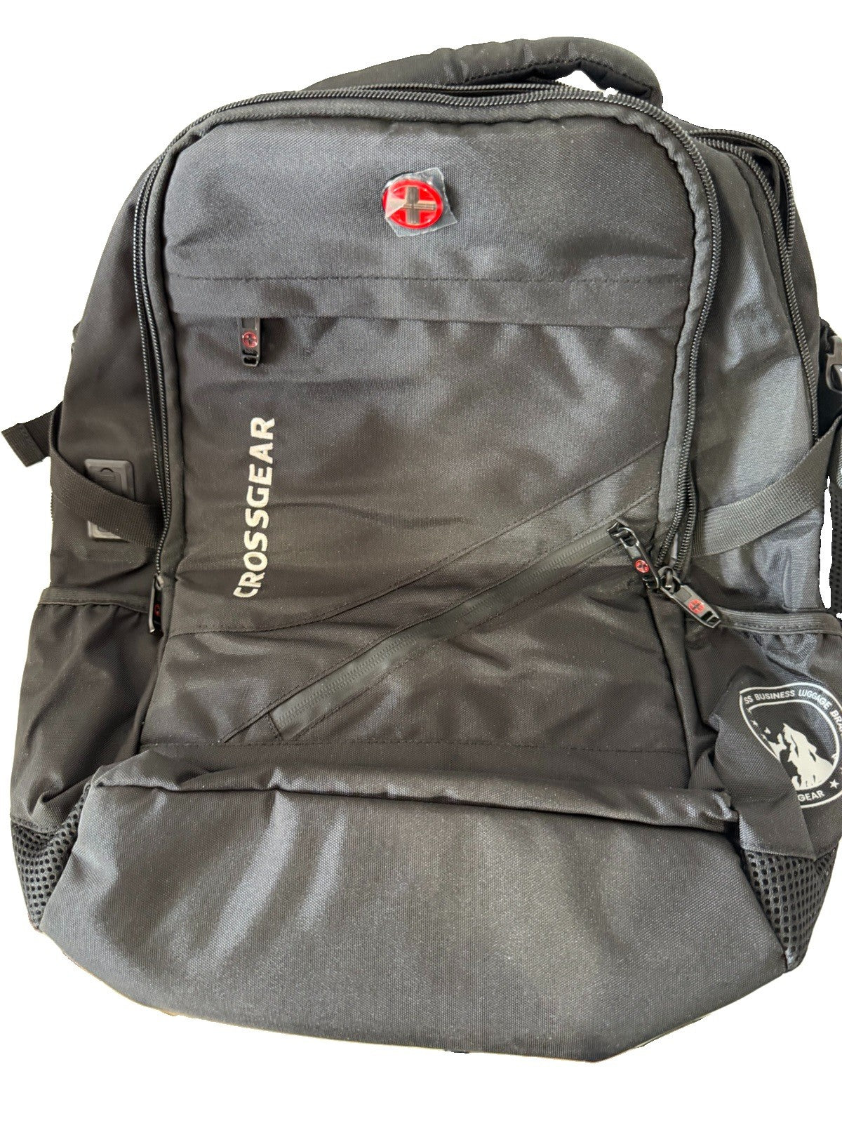 Swiss Cross Grear Large Black Pack With Built In Usb Black Multipocket