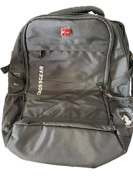 Swiss Cross Grear Large Black Pack With Built In Usb Black Multipocket
