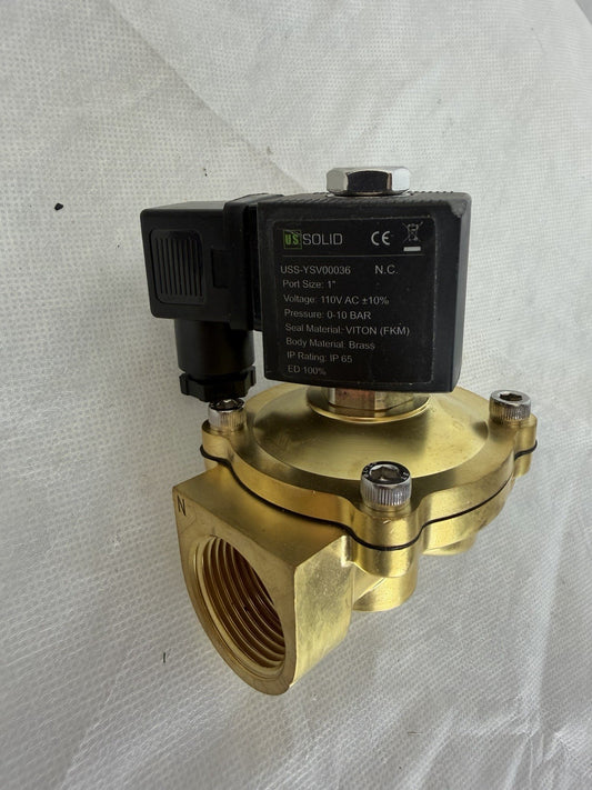U.S. Solid Normally Closed Solenoid Valve 24V AC Brass 3/4 in