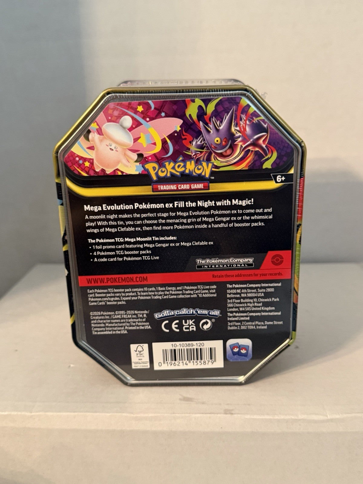 Pokemon TCG Mega Gengar Ex Mega Moonlit Tin  - Brand New Factory Sealed