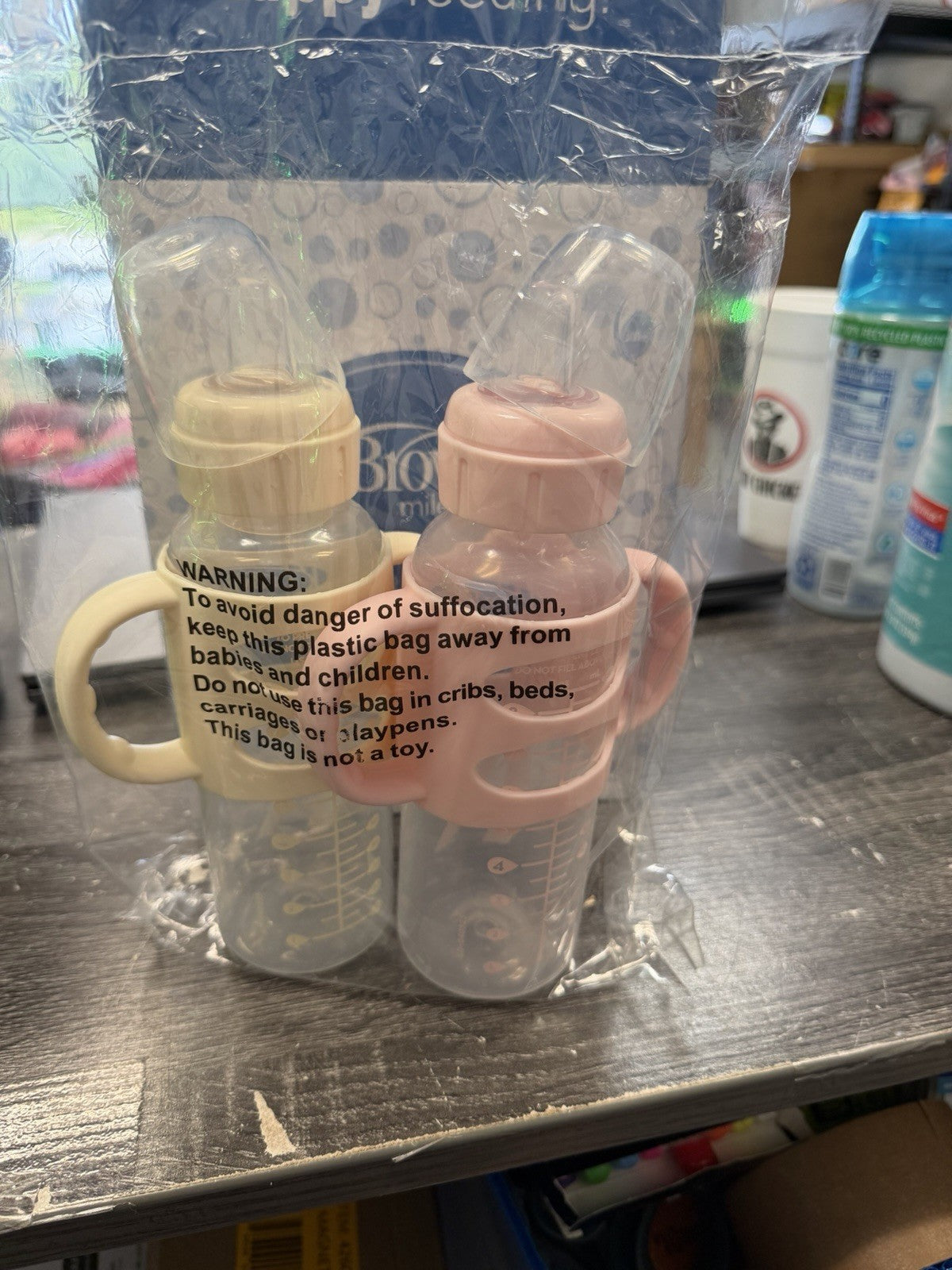 Dr. Brown's Milestones Two (2) Narrow Sippy Spout Bottle 100% Silicone Handles