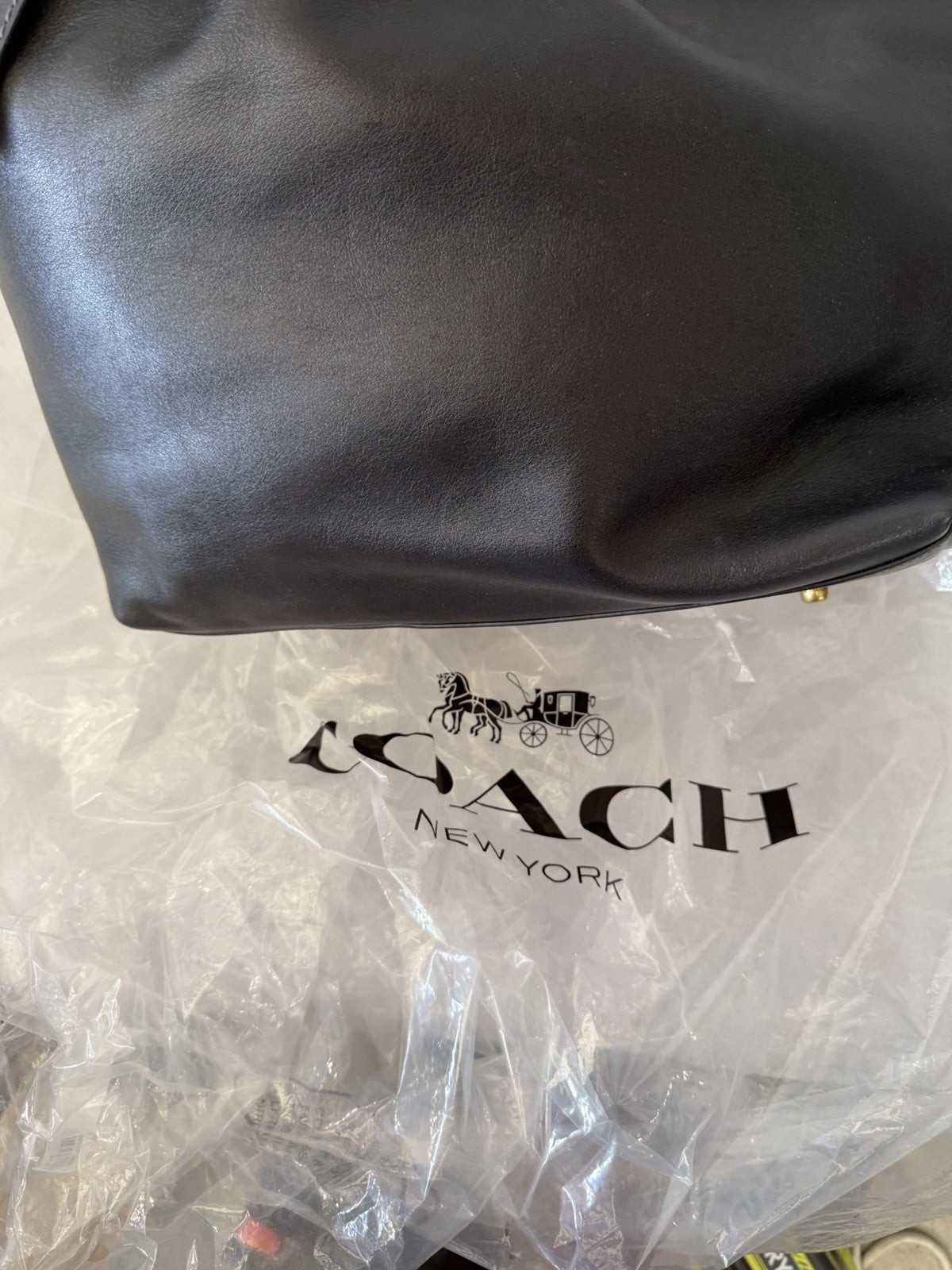 COACH Gramercy Tote Leather Buckle Oversized Slouchy Shoulder bag ~NWT~ Black