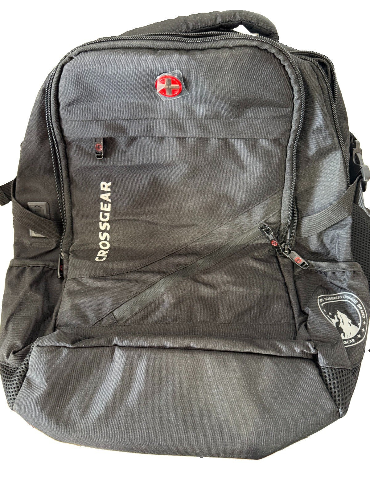 Swiss Cross Grear Large Black Pack With Built In Usb Black Multipocket
