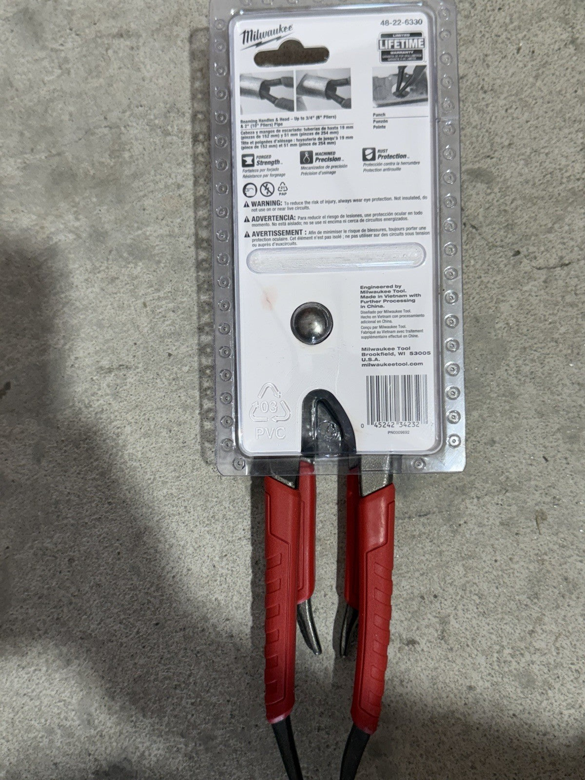 Milwaukee 6" & 10" Comfort Grip Straight Jaw Pliers Set, #48-22-6330