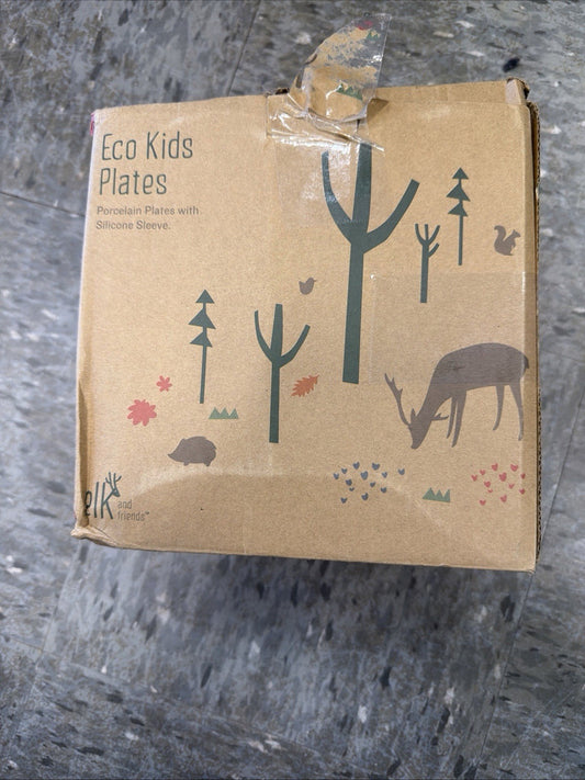 Eco Kids Stainless Plates Set of 4 Dishwasher Safe Kids Plates 3 Compartment