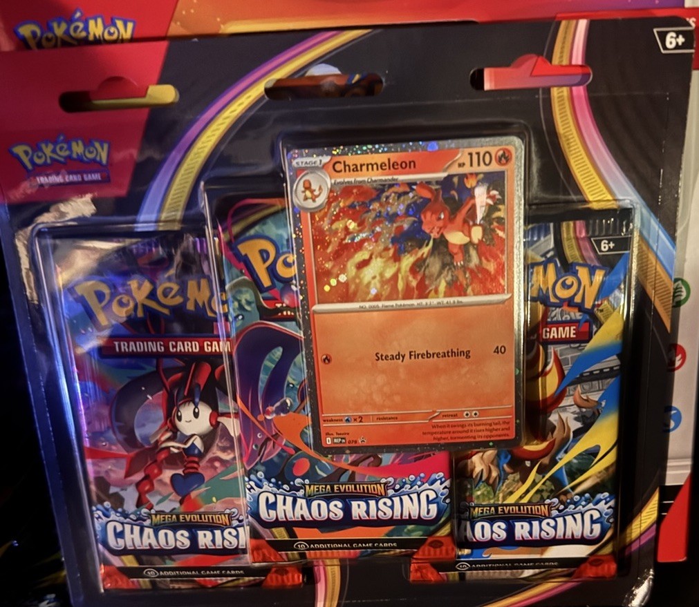 Pokémon TCG: Mega Evolution - Chaos Rising 3-Pack Blister with Charmeleon Promo