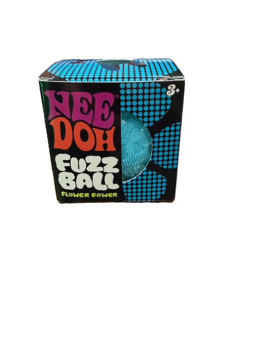 Blue Needoh FUZZ BALL Flower Power Nee Doh Squish Stress Ball NEE-DOH Fuzzball
