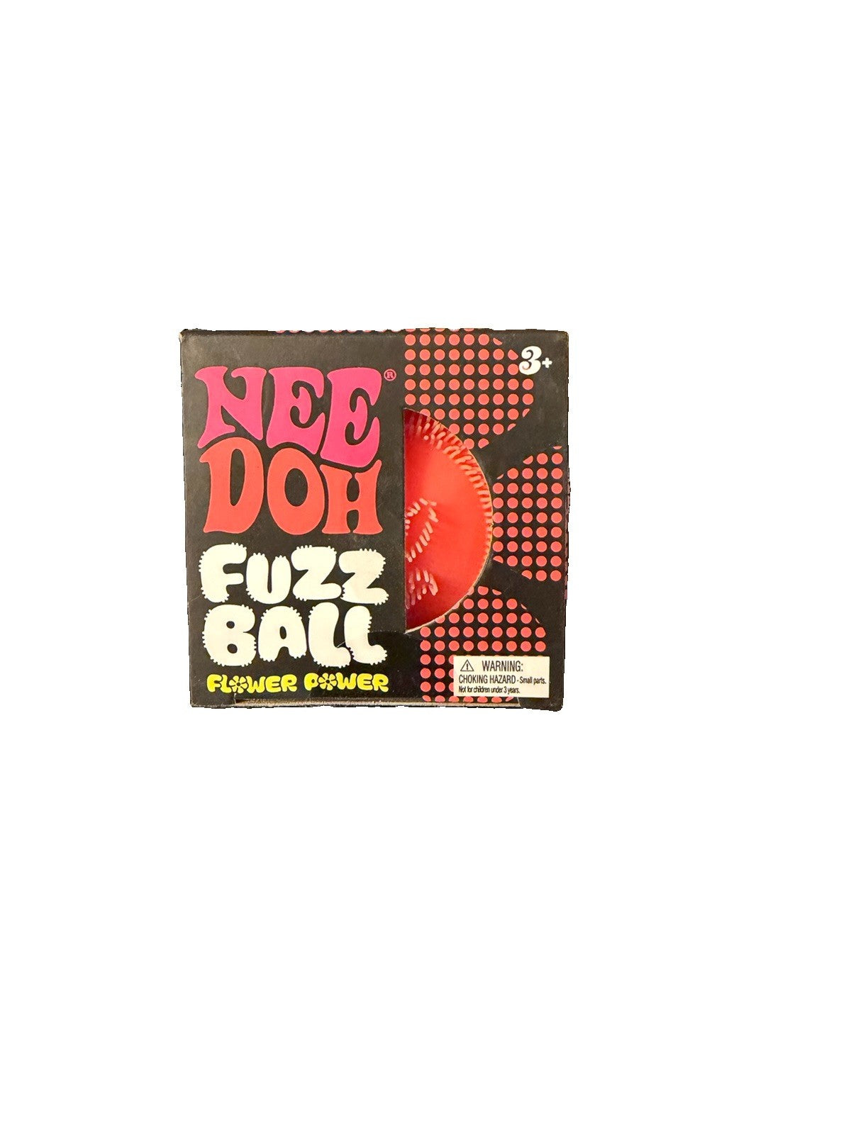 Orange Needoh FUZZ BALL Flower Power Nee Doh Squish Stress Ball NEE-DOH Fuzzball