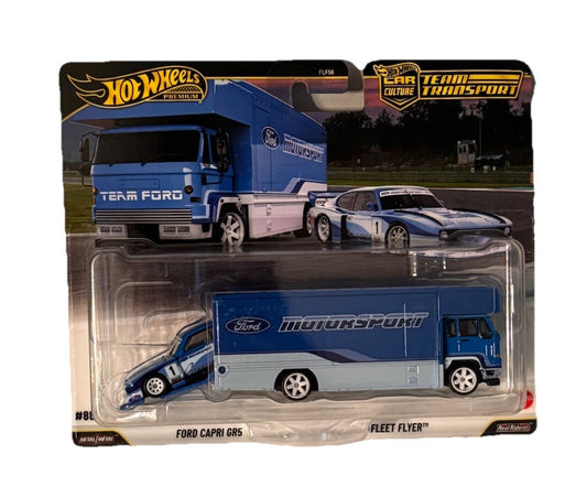 Hot Wheels Premium Team Transport Ford Capri GR5 Fleet Flyer #88 Blue