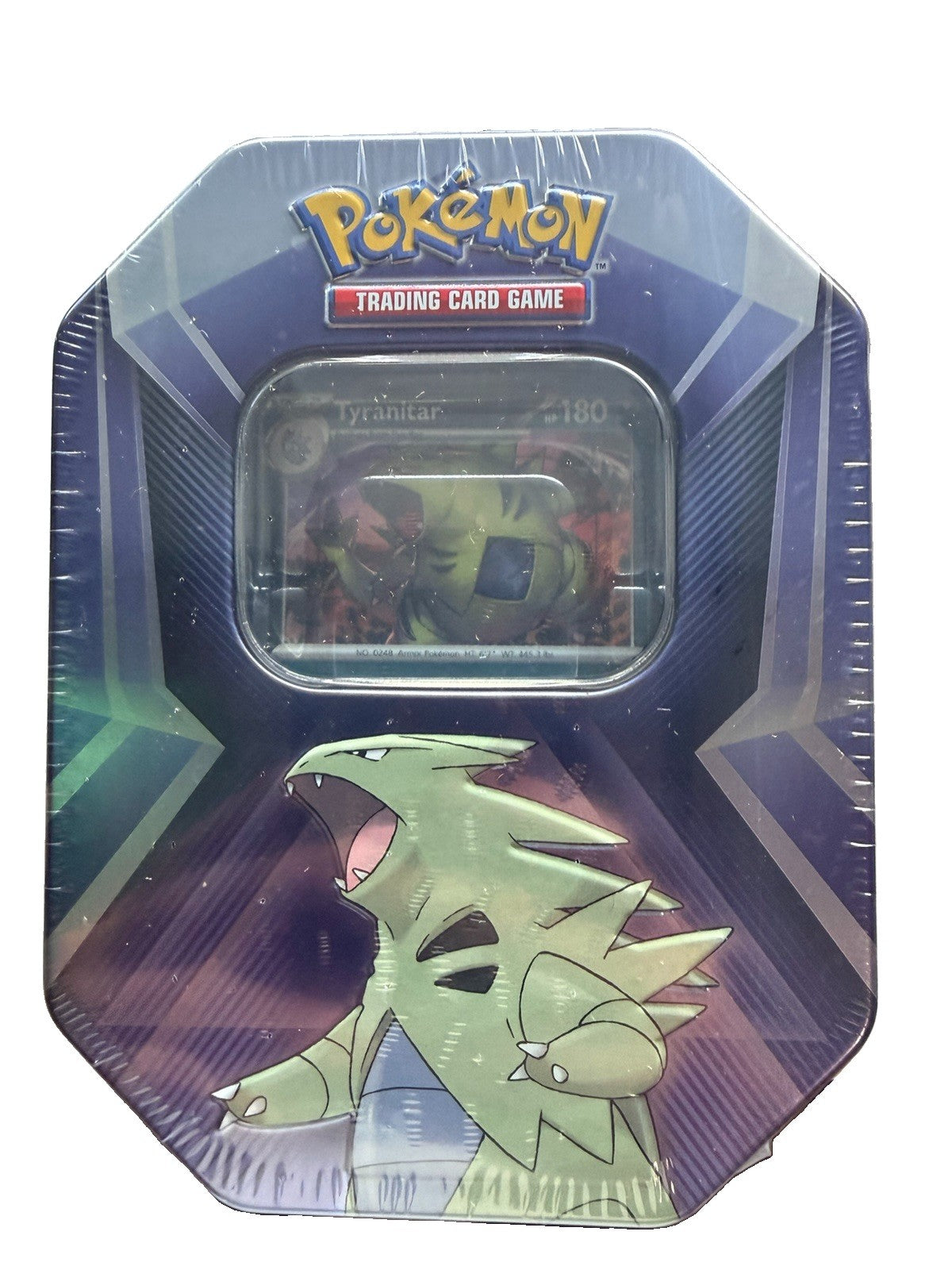 Pokemon TCG 2024 Tyranitar Metal Tin with 3 Foil Cards 3 Boosters & Online Code