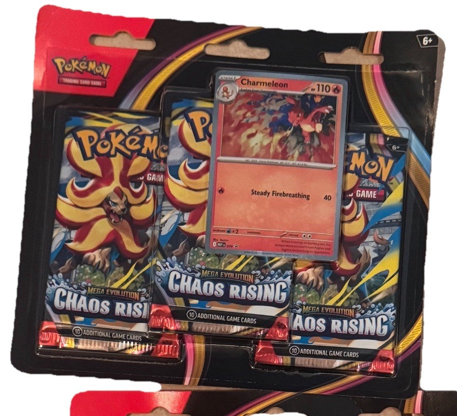 Pokémon TCG: Mega Evolution - Chaos Rising 3-Pack Blister with Charmeleon Promo