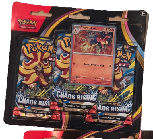 Pokémon TCG: Mega Evolution - Chaos Rising 3-Pack Blister with Charmeleon Promo