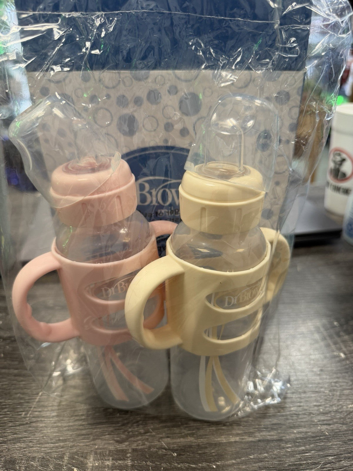 Dr. Brown's Milestones Two (2) Narrow Sippy Spout Bottle 100% Silicone Handles