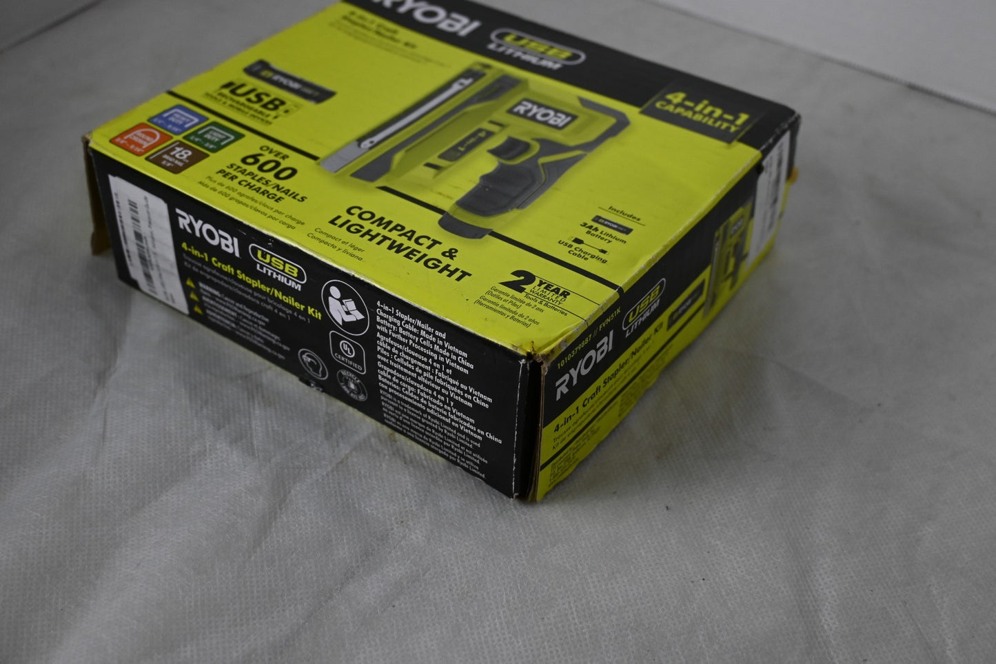 RYOBI USB Lithium 4V Cordless 4-in-1 Stapler/Nailer Kit FVN51K