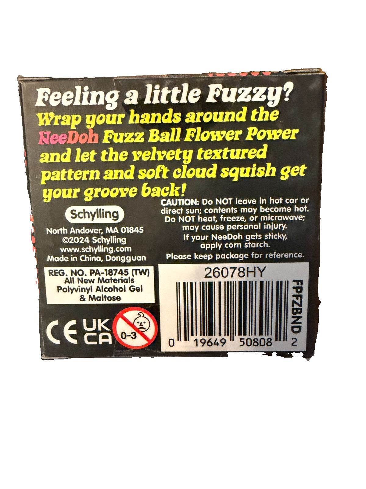 Orange Needoh FUZZ BALL Flower Power Nee Doh Squish Stress Ball NEE-DOH Fuzzball