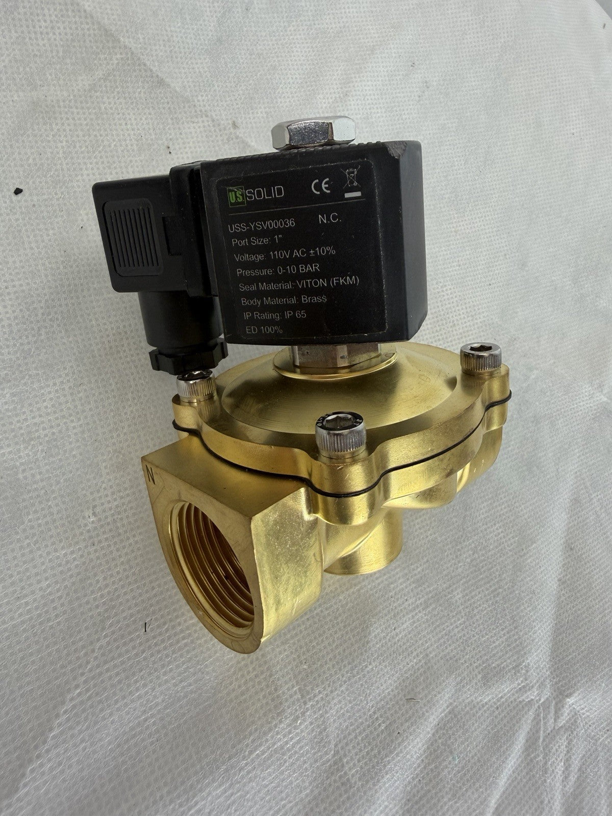 U.S. Solid Normally Closed Solenoid Valve 24V AC Brass 3/4 in