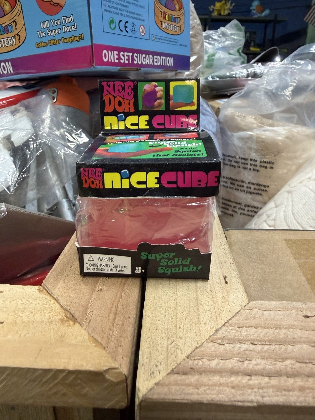 NEW SEALED Nee Doh Nice Cube Super Solid Squish Pink  Free Shipping