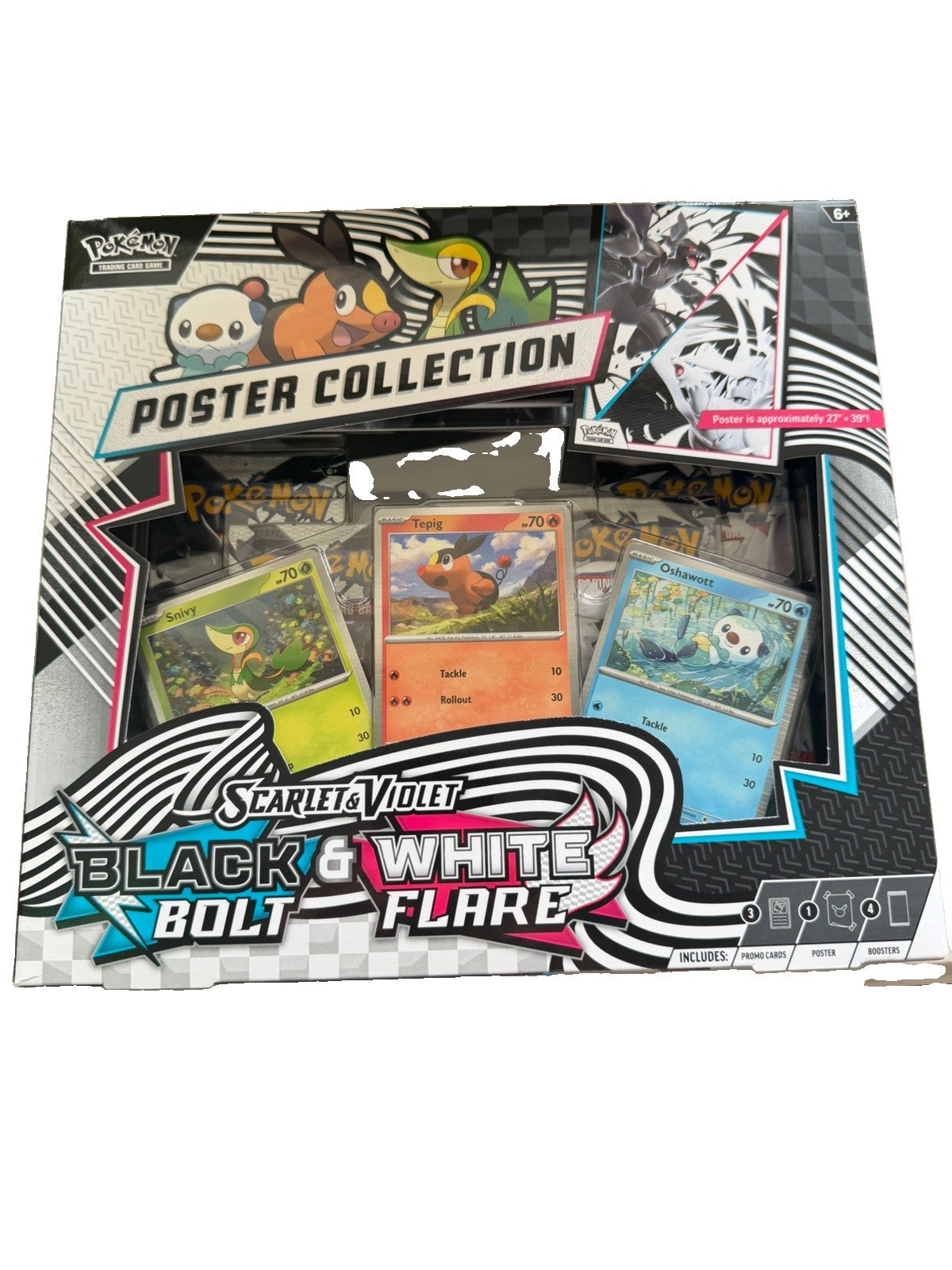 Pokemon S&V Black Bolt White Flare Poster Collection Box Sealed - NEW!
