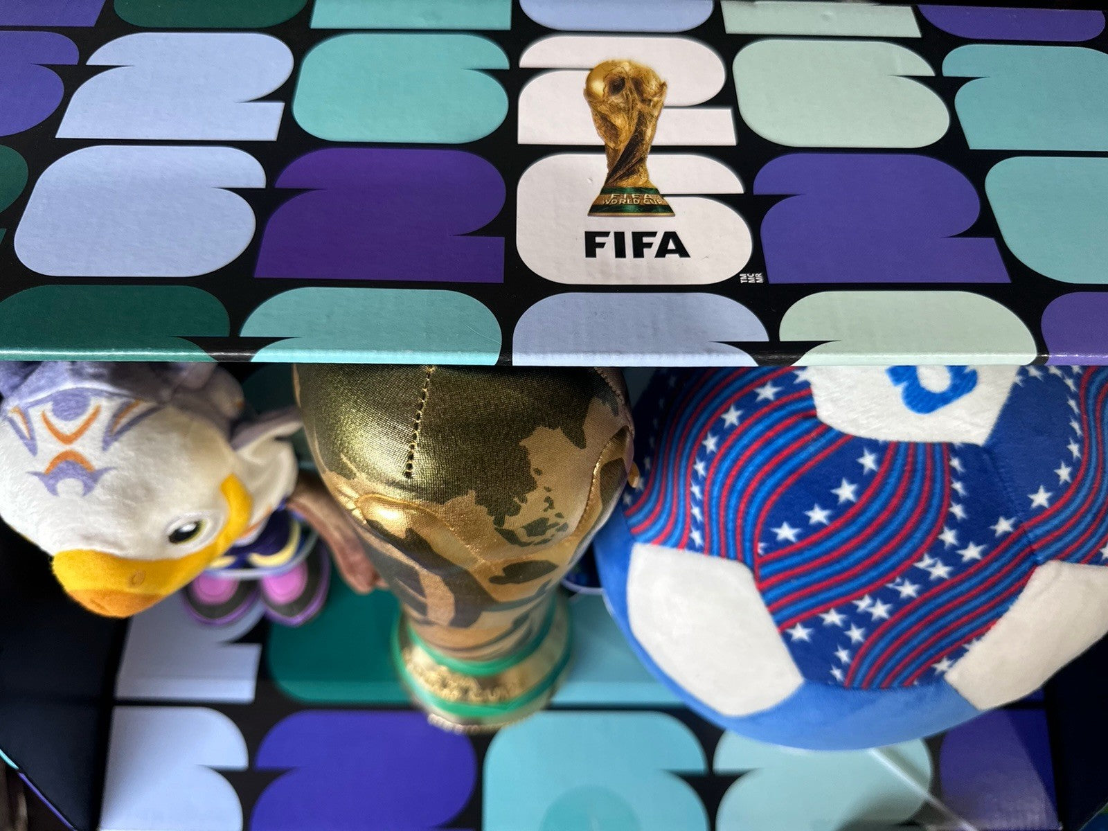 FIFA World Cup 26 USA Plush 3 Pack Set Eagle Trophy Soccer Ball Jazwares New USA