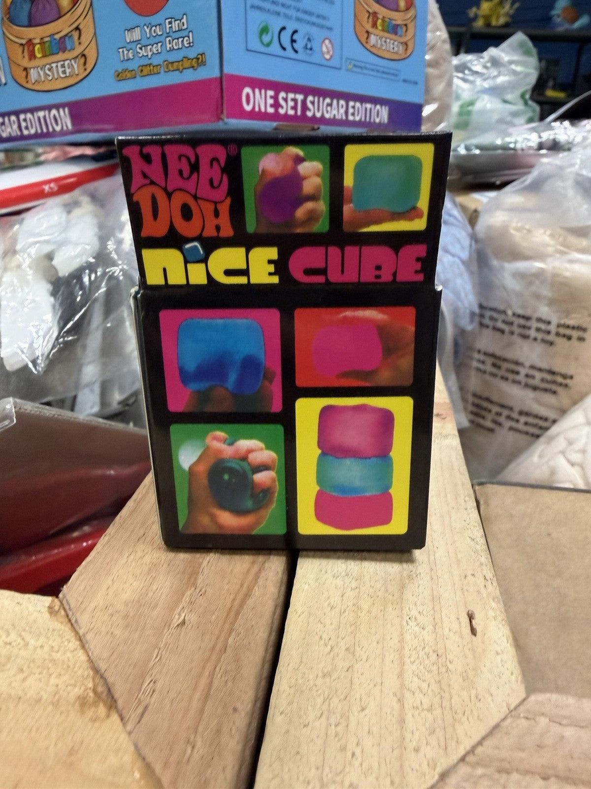 Nee Doh Nice Cube - Super Solid Squish! (Blue) - Brand New/Factory Sealed! TL