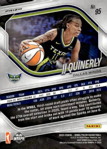 2025 Panini Prizm WNBA #95 JJ Quinerly Blue Velocity Prizms