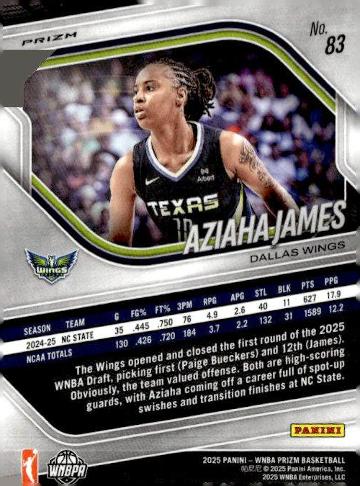 2025 Panini Prizm WNBA #83 Aziaha James Checkerboard Prizms