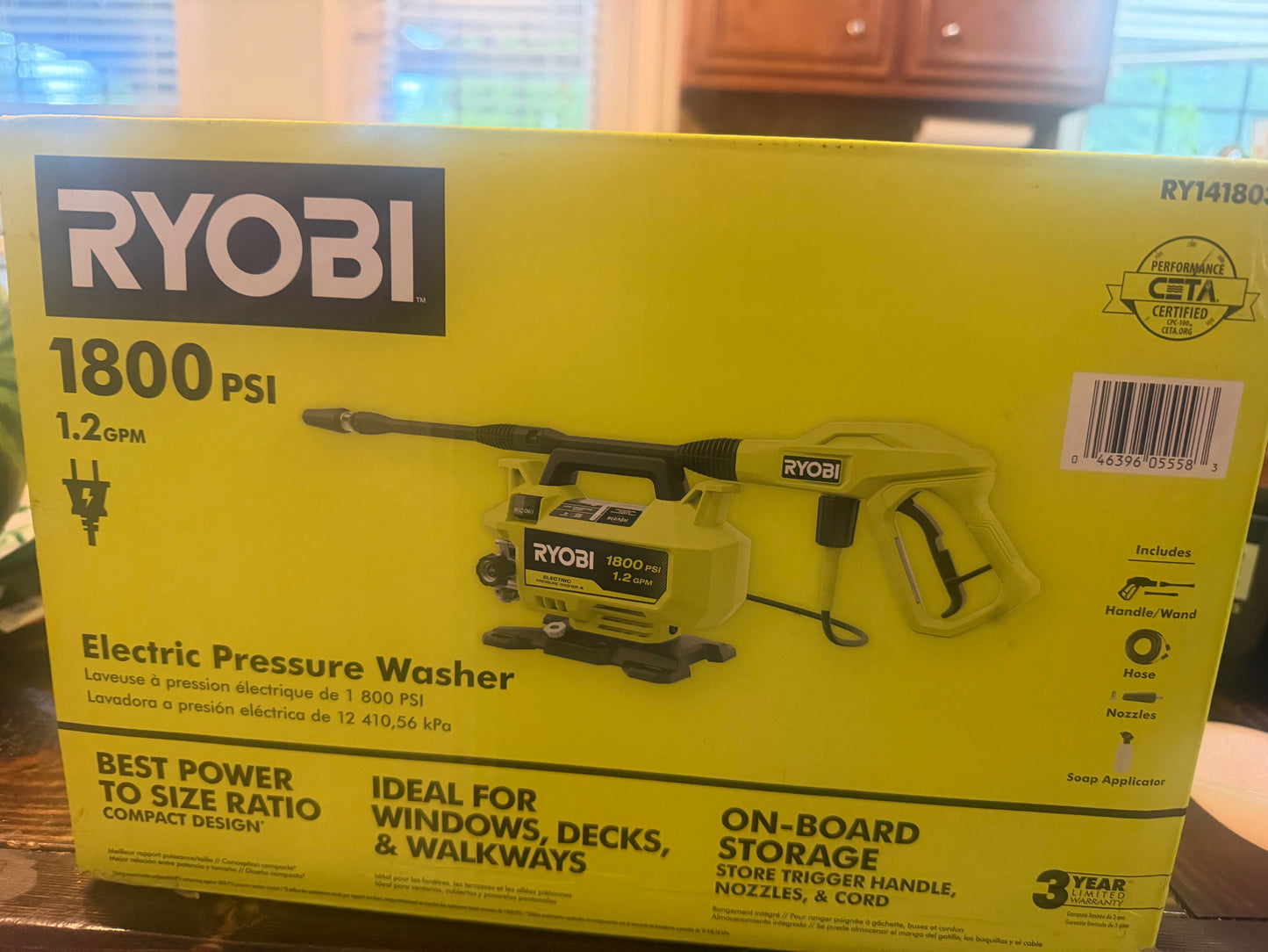 Ryobi 1800 PSI 1.2 GPM Cold Water Corded Electric Pressure Washer