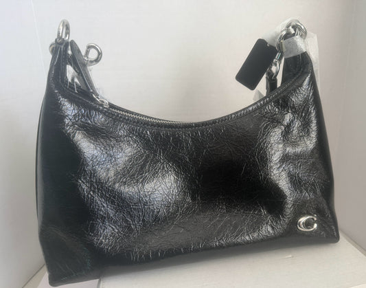 Coach Juliet Shoulder Bag (Black Crinkled Patent Leather / Style CR652)