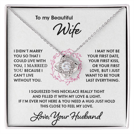 To My Beautiful Wife | Love Knot Necklace