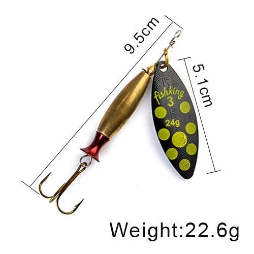 FISH KING Metal Spinner Lure | Long Cast Hard Bait for Bass, Pike, and Saltwater Fishing