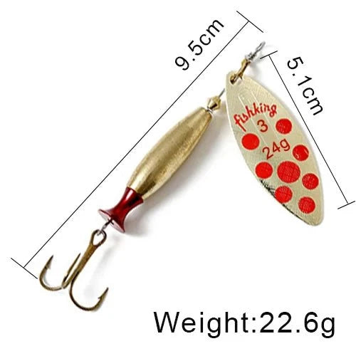 FISH KING Metal Spinner Lure | Long Cast Hard Bait for Bass, Pike, and Saltwater Fishing