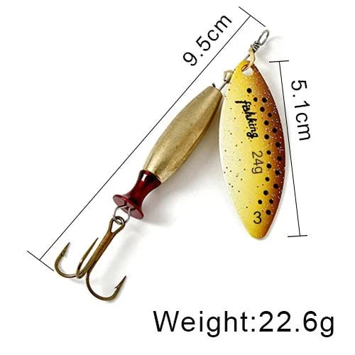 FISH KING Metal Spinner Lure | Long Cast Hard Bait for Bass, Pike, and Saltwater Fishing