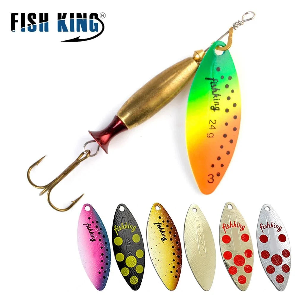 FISH KING Metal Spinner Lure | Long Cast Hard Bait for Bass, Pike, and Saltwater Fishing