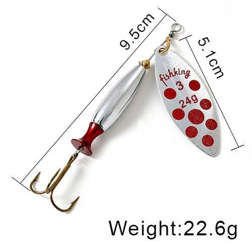 FISH KING Metal Spinner Lure | Long Cast Hard Bait for Bass, Pike, and Saltwater Fishing